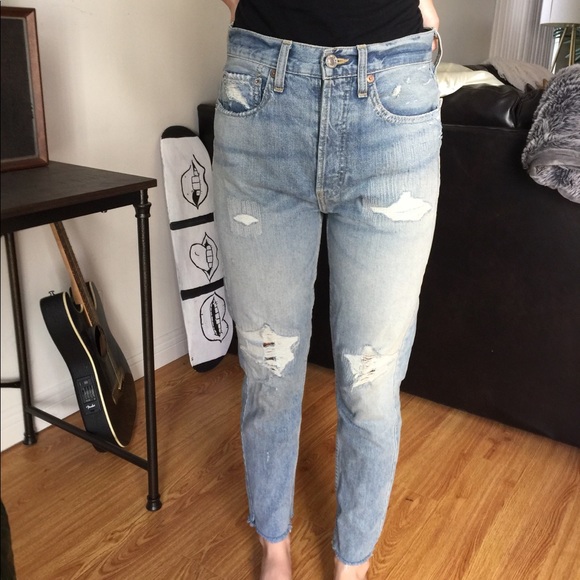 High rise ankle cropped skinny Re/done jeans - Picture 2 of 5